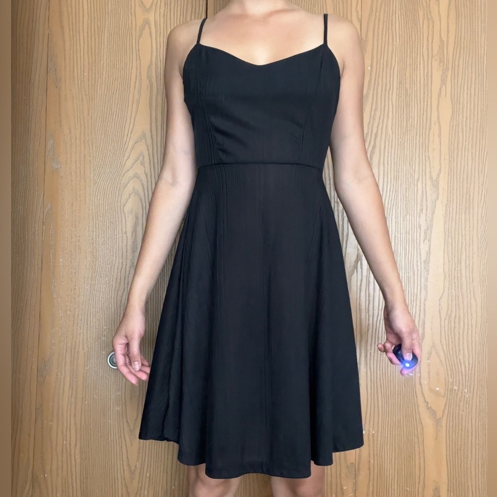 Spaghetti Strap Black Dress | XS-S | Bust: 29 cm | Length: 69 cm